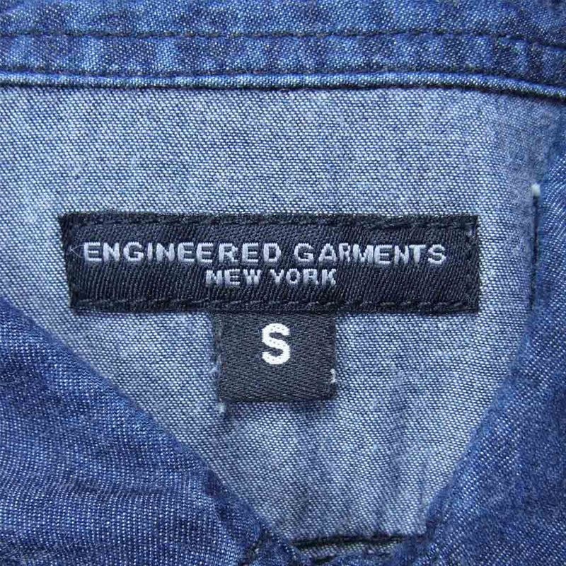 Engineered Garments エンジニアードガーメンツ Work Shirt Denim ライトオンス デニム 山ポケット ワーク シャツ インディゴブルー系 S【中古】