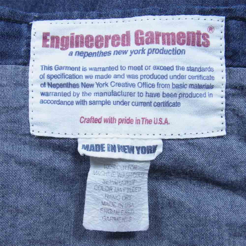 Engineered Garments エンジニアードガーメンツ Work Shirt Denim ライトオンス デニム 山ポケット ワーク シャツ インディゴブルー系 S【中古】