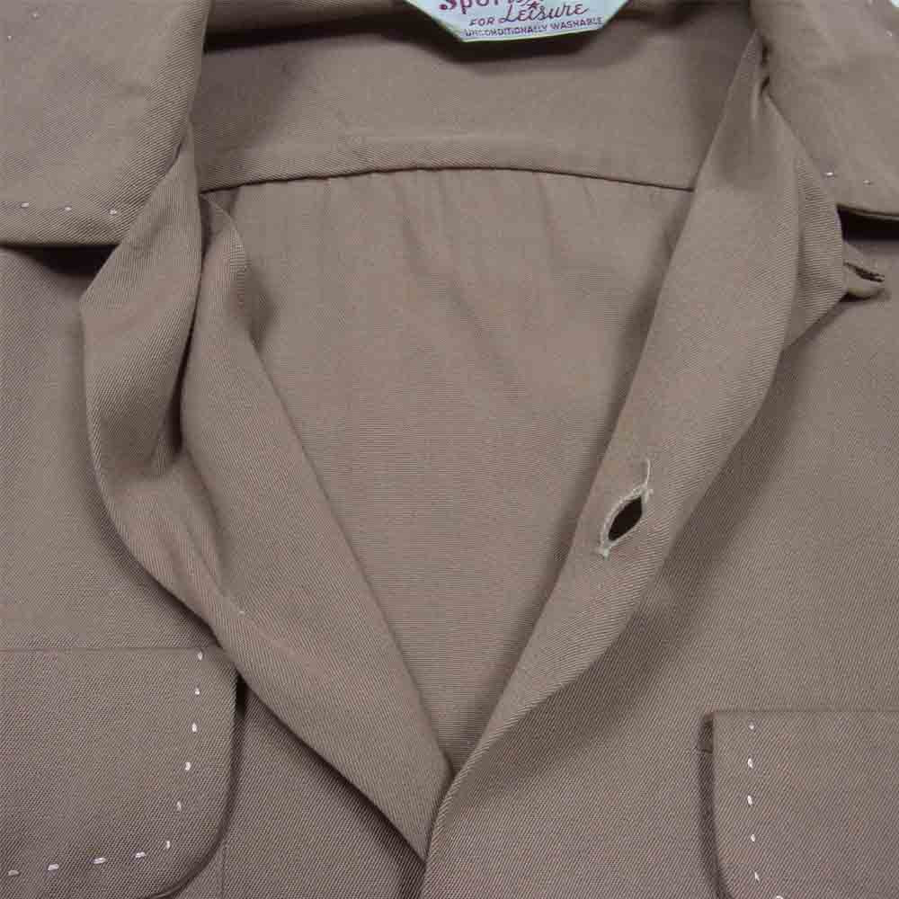SPORTS WEAR FOR Leisure ヴィンテージ レーヨン オープンカラー シャツ ブラウン系 M【中古】