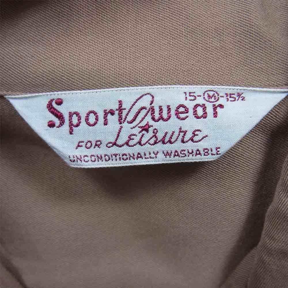 SPORTS WEAR FOR Leisure ヴィンテージ レーヨン オープンカラー シャツ ブラウン系 M【中古】