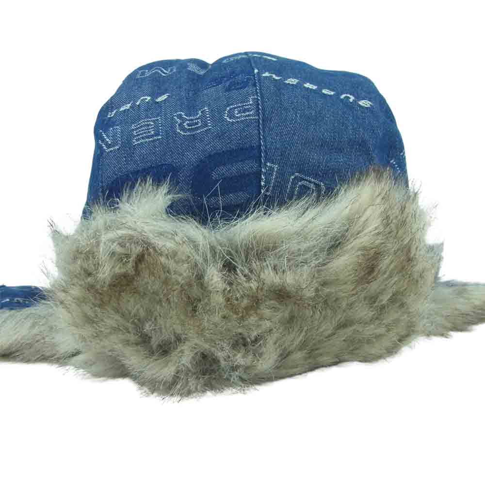 Supreme シュプリーム 19AW Dimensions Logo Denim Trooper デニム ファー トゥルーパー キャップ 帽子 インディゴブルー系【中古】