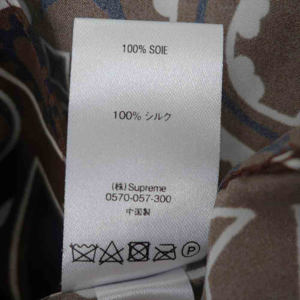 Supreme シュプリーム 21SS Bandana Silk S/S Shirt バンダナ シルク 半袖 シャツ ブラウン系 S【美品】【中古】