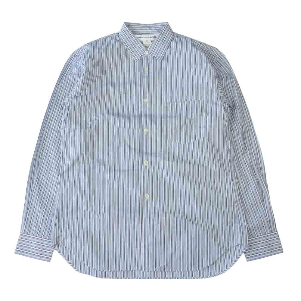COMME des GARCONS コムデギャルソン SHIRT FOREVER フォーエバー ストライプ フランス製 17SS CDGS2ST 長袖 シャツ ブルー系 XS【中古】
