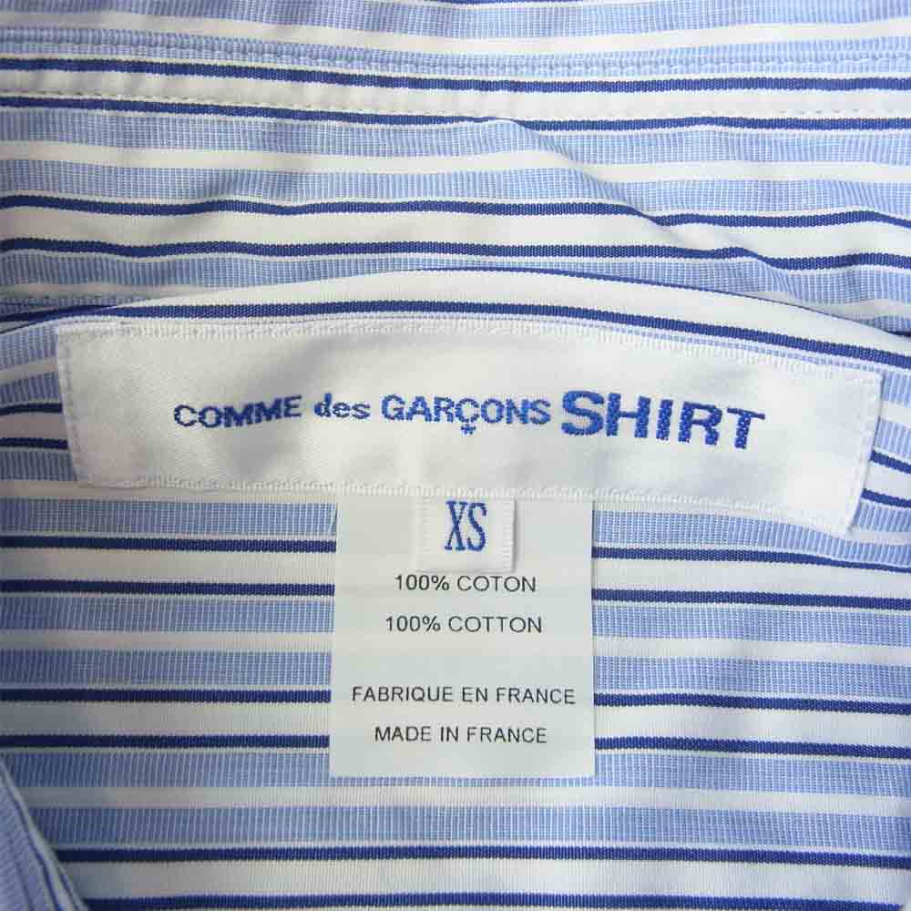 COMME des GARCONS コムデギャルソン SHIRT FOREVER フォーエバー ストライプ フランス製 17SS CDGS2ST 長袖 シャツ ブルー系 XS【中古】