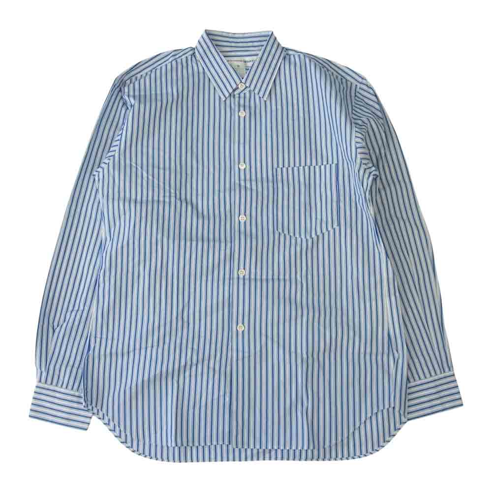 COMME des GARCONS コムデギャルソン SHIRT FOREVER フォーエバー ストライプ フランス製 17SS CDGS2ST 長袖 シャツ ブルー系 XS【中古】