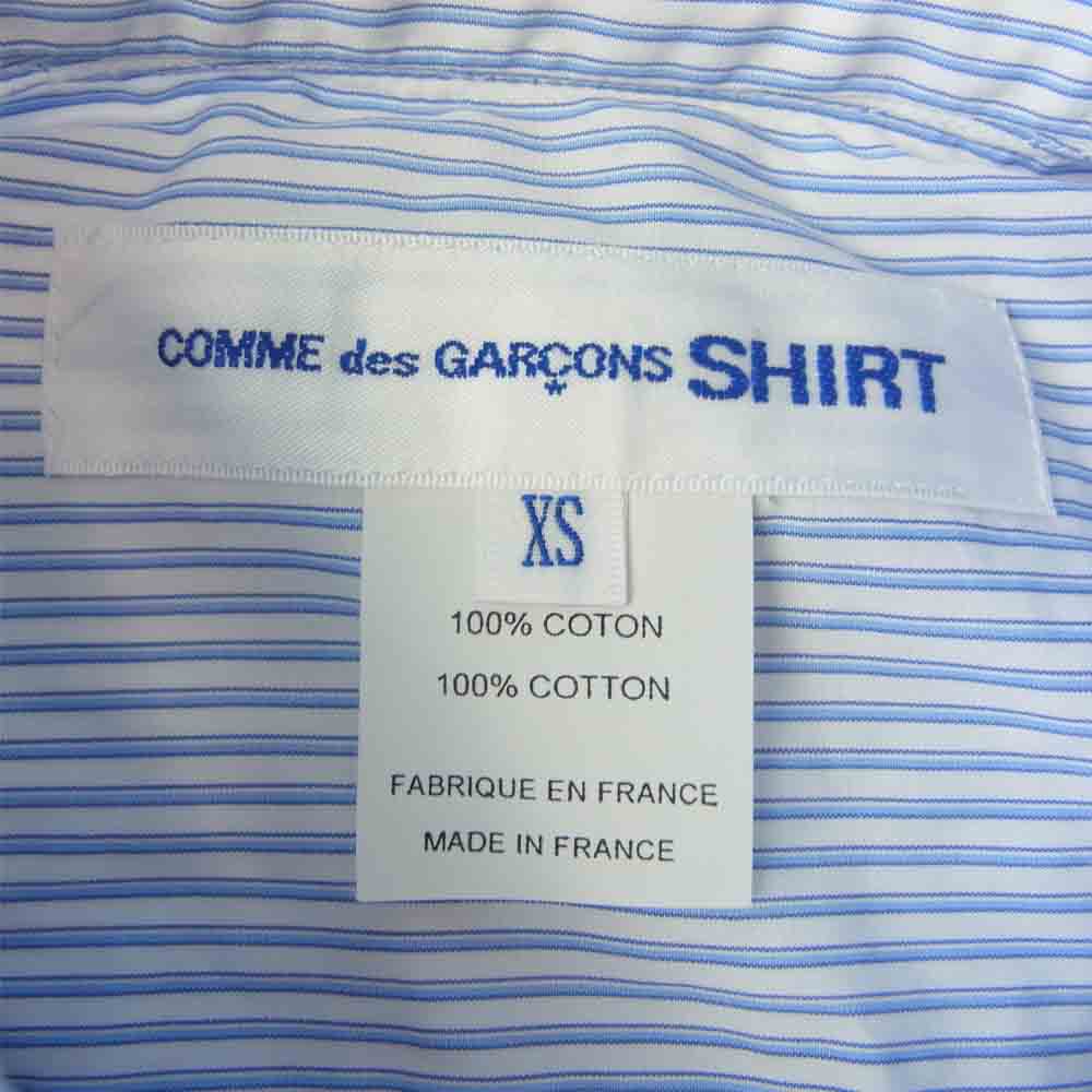COMME des GARCONS コムデギャルソン SHIRT FOREVER フランス製 17SS CDGS2ST フォーエバー ストライプ 長袖 シャツ ブルー系 XS【中古】