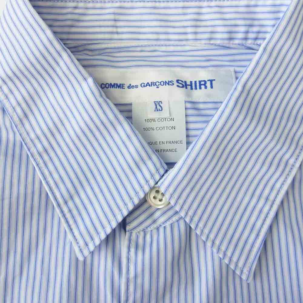COMME des GARCONS コムデギャルソン 17SS CDGS2ST SHIRT FOREVER フランス製 17SS CDGS2ST フォーエバー ストライプ 長袖 シャツ ブルー系 XS【中古】