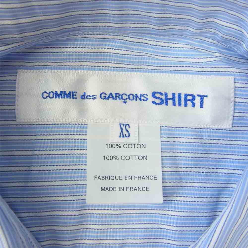 COMME des GARCONS コムデギャルソン SHIRT FOREVER フランス製 17SS CDGS2ST フォーエバー ストライプ 長袖 シャツ ブルー系 XS【中古】
