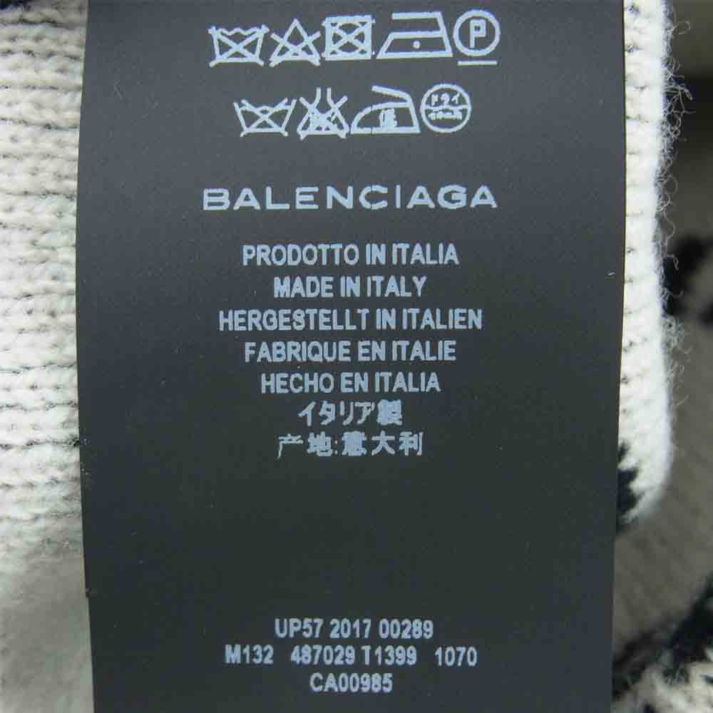 BALENCIAGA バレンシアガ 国内正規品 487029 T1399 17AW Jacquard Logo Beanie ジャガード ロゴ ビーニー 帽子 ブラック系【美品】【中古】