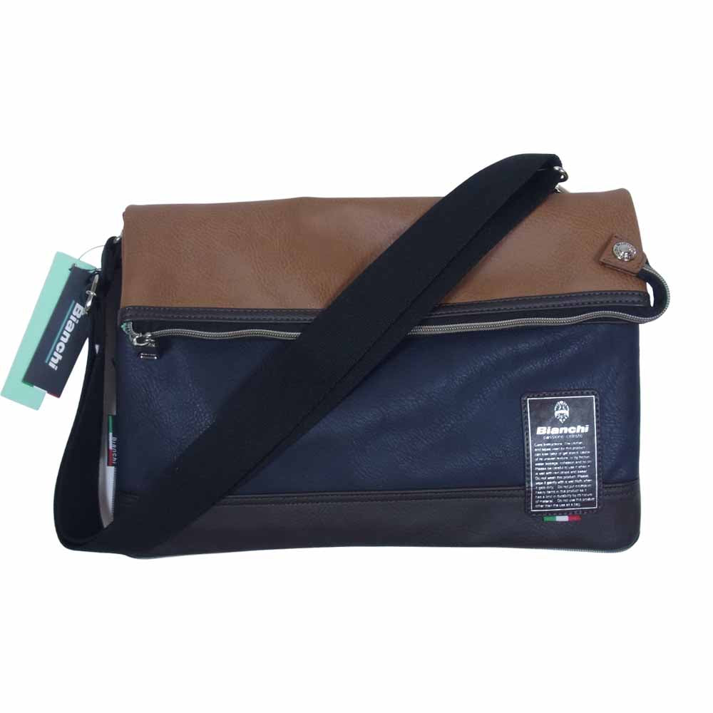 ビアンキ TBPI-03 クラッチ ショルダー バッグ PU レザー CAMEL【新古品】【未使用】【中古】