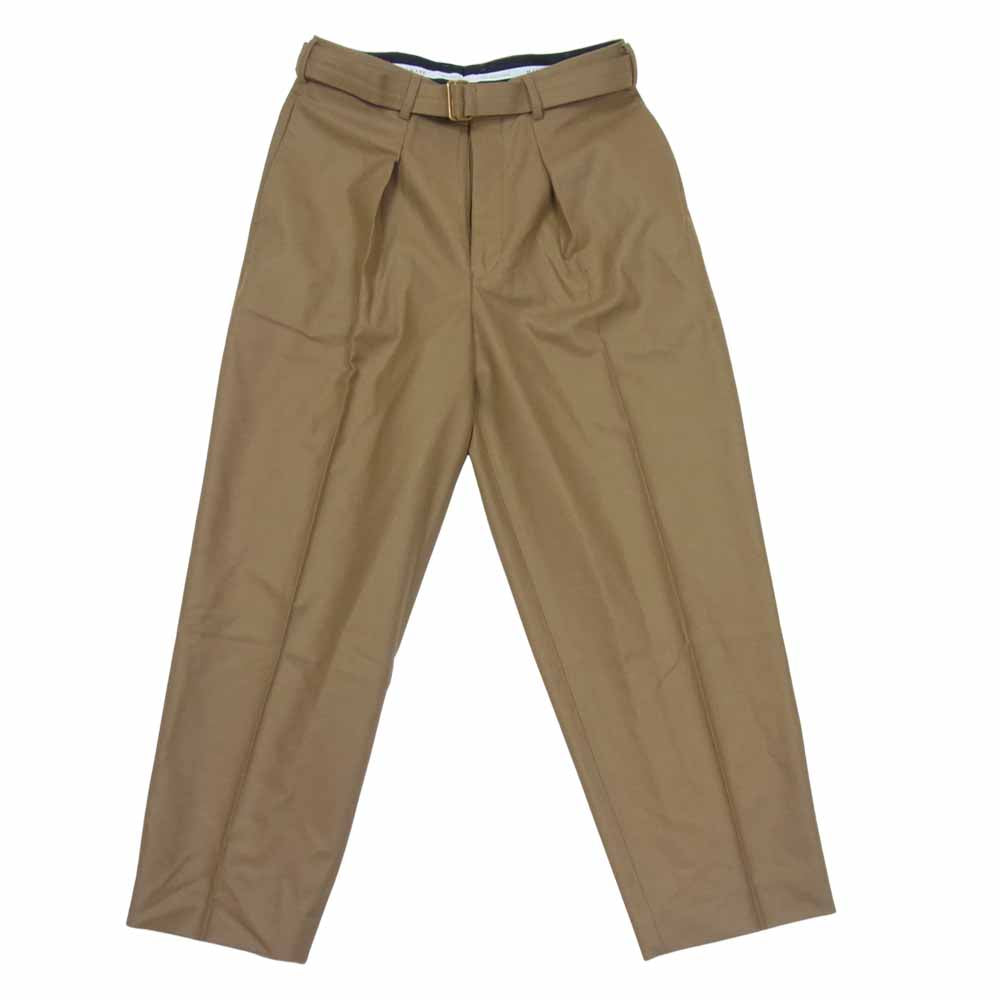 markaware マーカウェア A17C-08PT02C CLASSIC TROUSER ORGANIC WOOL WORSTED JAPAN FLANNEL クラシック トラウザー オーガニック ウール ウーステッド ライトブラウン系 2【美品】【中古】