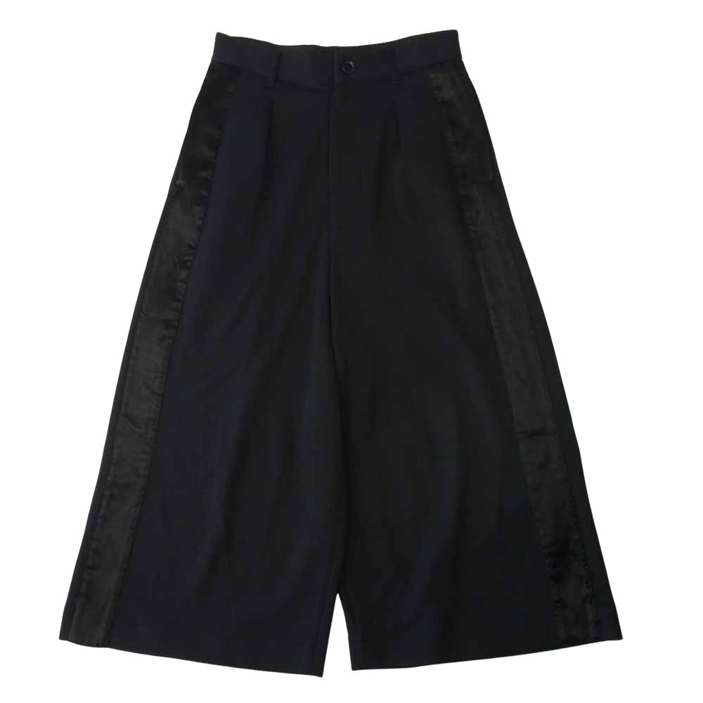 Yohji Yamamoto ヨウジヤマモト Y-3 ワイスリー 18AW DP0754 W MATT TRK PNT サイドライン オーバフィット クロップド フレア トラック パンツ ブラック系 XXS【美品】【中古】