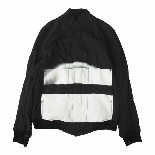 JULIUS ユリウス 16SS 537BLM4-P プリント シームド ジップアップ ブルゾン ブラック系 1【極上美品】【中古】