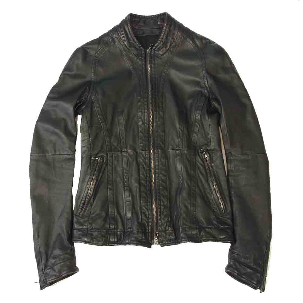 JULIUS ユリウス 12AW 397BLM1 LAMB SKIN-5 羊革 ラム レザー ジャケット ブラック系 1【中古】