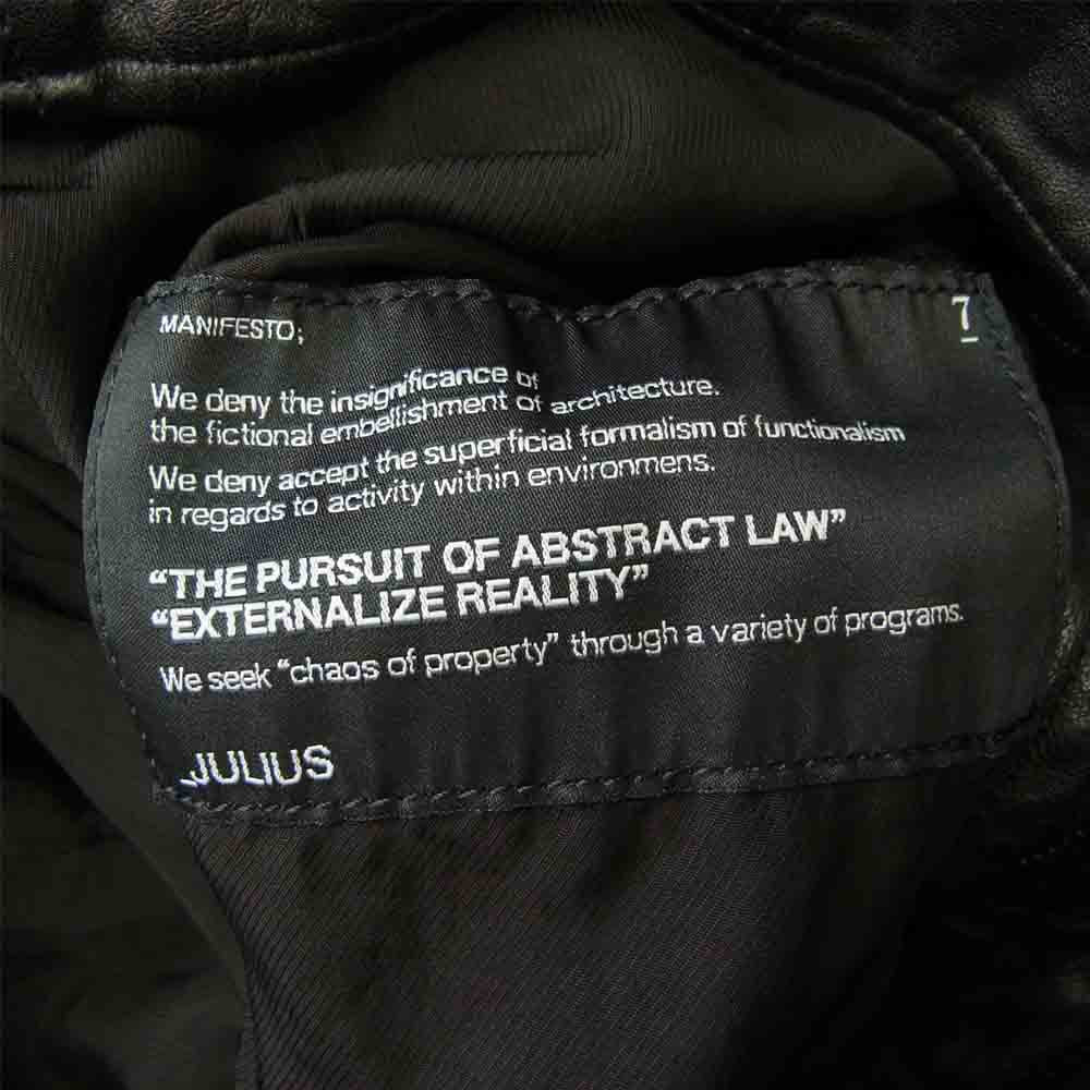 JULIUS ユリウス 12AW 397BLM1 LAMB SKIN-5 羊革 ラム レザー ジャケット ブラック系 1【中古】