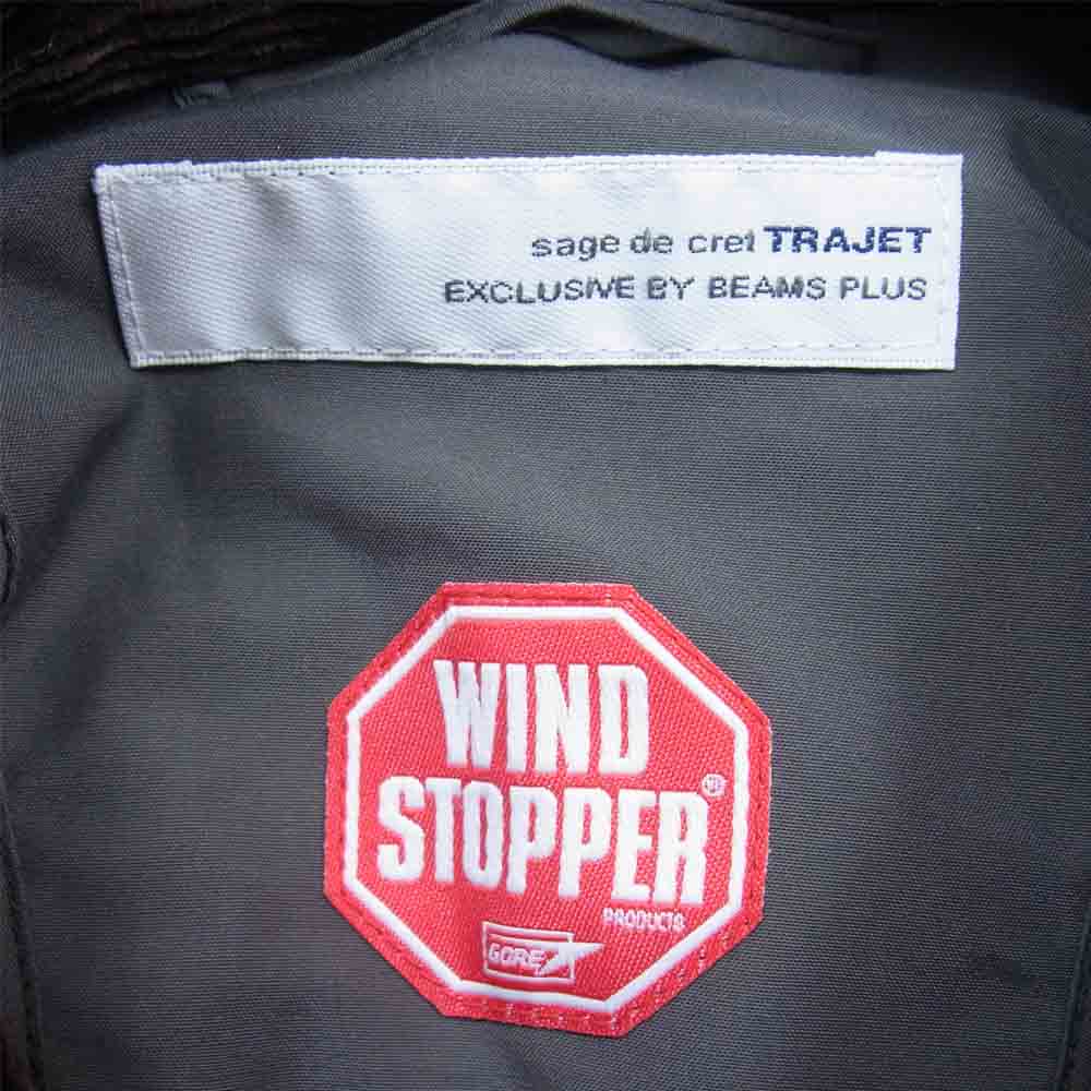 sage de cret サージュデクレ TRAJET GOLDWIN ゴールドウィン BEAMS PLUS ビームスプラス 別注 WINDSTOPPER ウィンドストッパー ブリティッシュ コート カーキ系 L【中古】