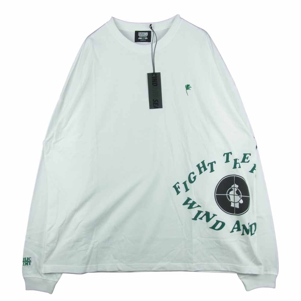 WIND AND SEA ウィンダンシー WDS-PEFTP-04 Public Enemy Palmtree L/S Tee パブリック エネミー カットソー 長袖 Tシャツ ホワイト系 XL【極上美品】【中古】