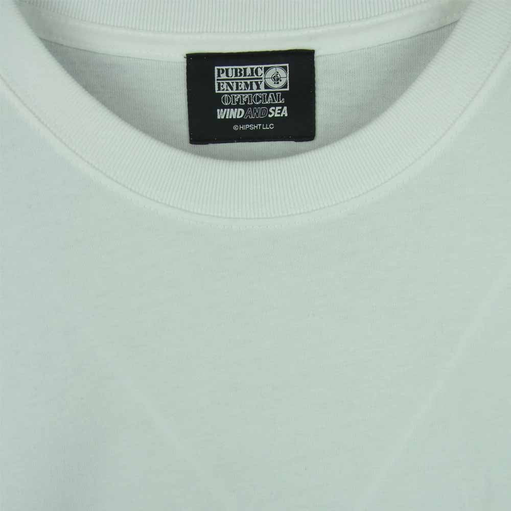WIND AND SEA ウィンダンシー WDS-PEFTP-04 Public Enemy Palmtree L/S Tee パブリック エネミー カットソー 長袖 Tシャツ ホワイト系 XL【極上美品】【中古】
