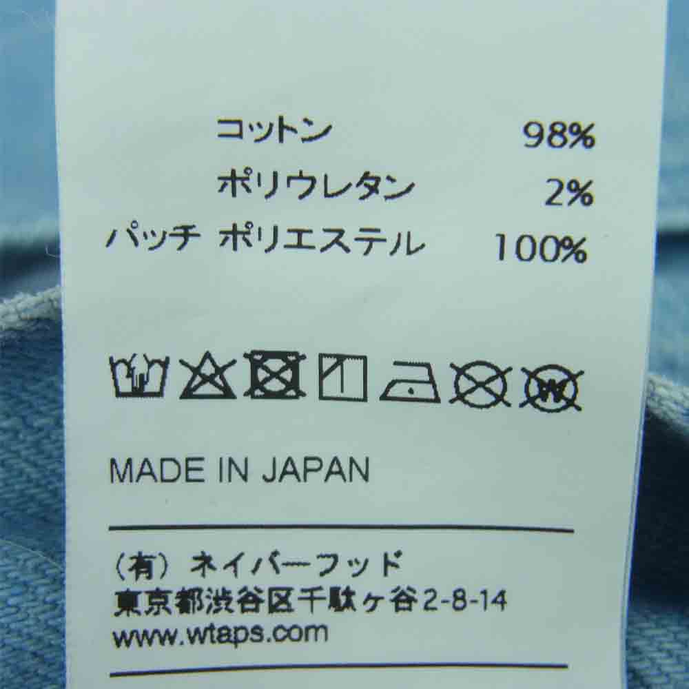 WTAPS ダブルタップス 18SS 181WVDT-PTM02 BLUES VS TRASH TROUSERS COTTON DENIM トラウザーズ コットン デニム パンツ インディゴブルー系 04【中古】