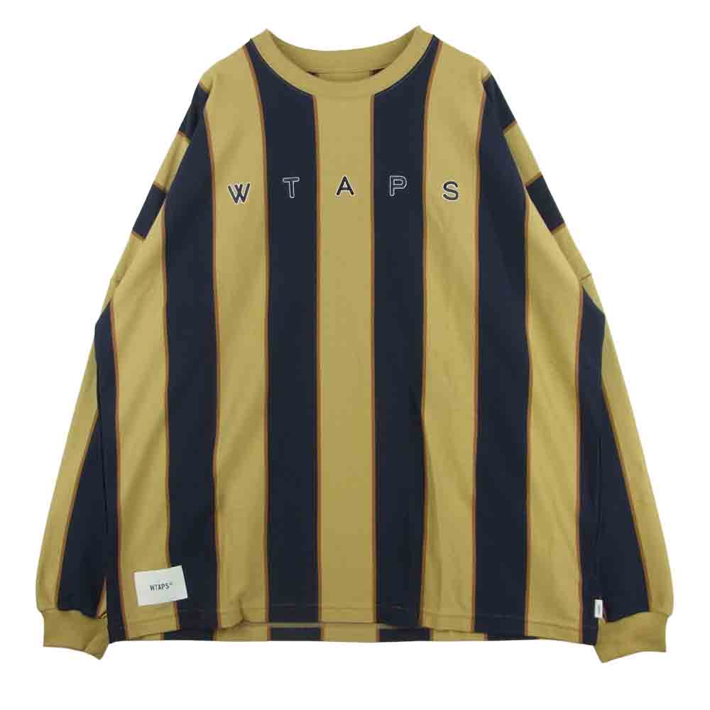 WTAPS ダブルタップス 21AW 212ATDT-CSM35 PEACE LS / COTTON 長袖 コットン Tシャツ ネイビー系 サンドベージュ系 03【新古品】【未使用】【中古】