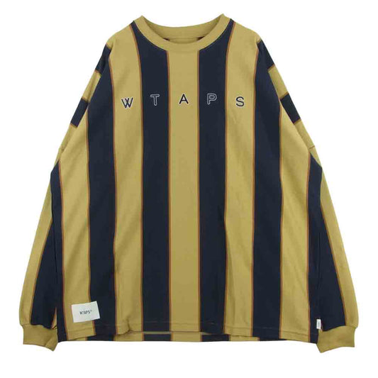 WTAPS ダブルタップス 21AW 212ATDT-CSM35 PEACE LS / COTTON 長袖 コットン Tシャツ ネイビー系 サンドベージュ系 03【新古品】【未使用】【中古】