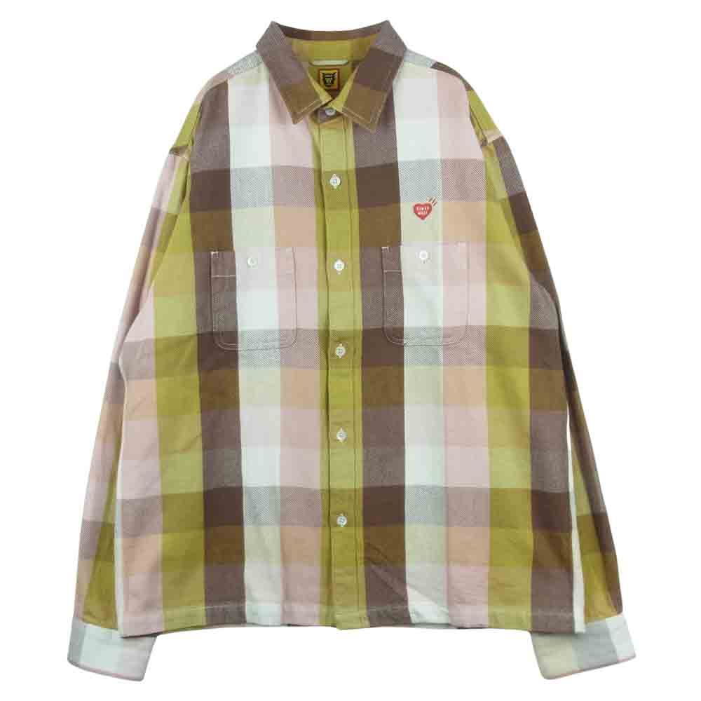 HUMAN MADE ヒューマンメイド HMMD CHECK L / S SHIRT ヘビー ネル チェック 長袖 シャツ 日本製 マルチカラー系 XXL【中古】