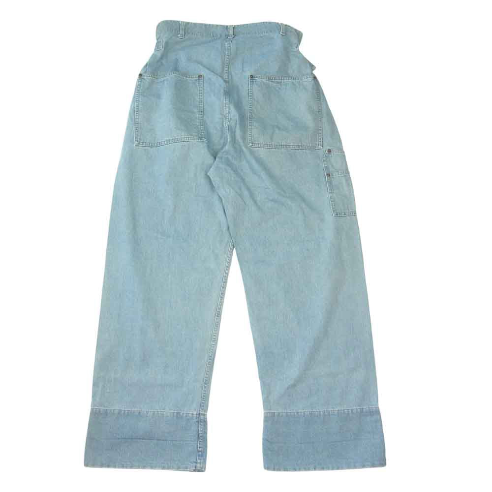 ナウ 615002 giga denim pants ベルト ワイド デニム パンツ インディゴブルー系 46【中古】