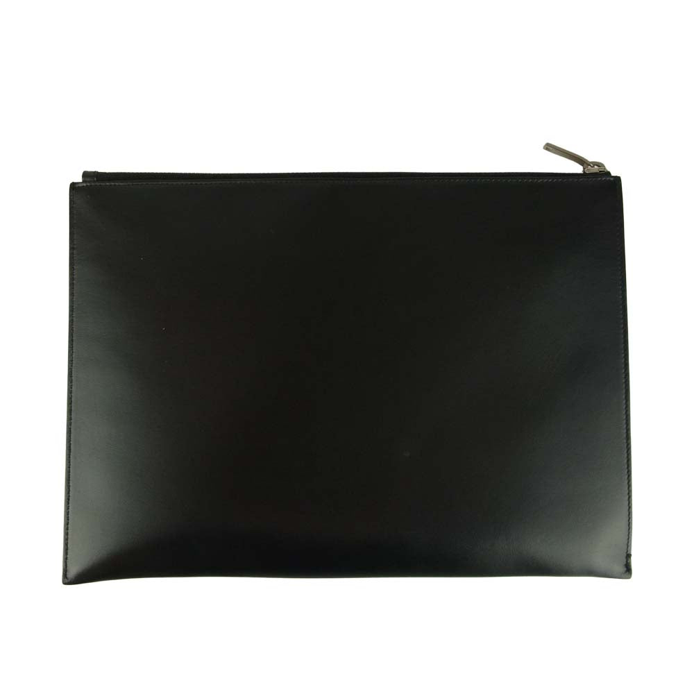SAINT LAURENT サンローラン 07199 397295 BXRE6 YSL I-PAD RIDER スタッズ ロゴ レザー クラッチ バッグ ブラック系【中古】