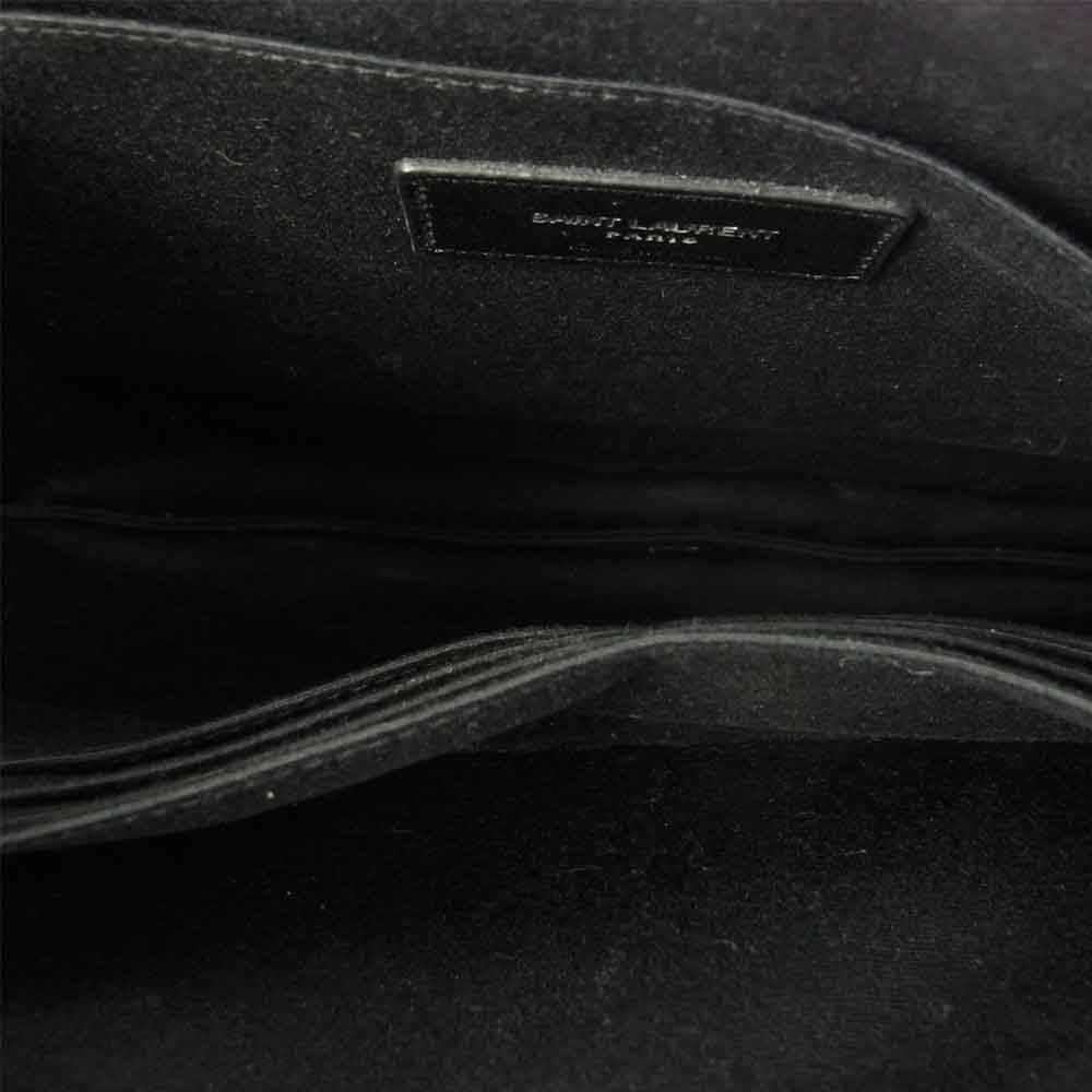 SAINT LAURENT サンローラン 07199 397295 BXRE6 YSL I-PAD RIDER スタッズ ロゴ レザー クラッチ バッグ ブラック系【中古】