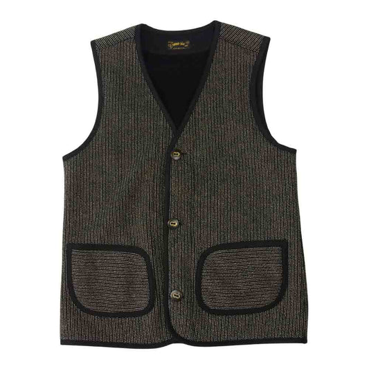 BARNS OUTFITTERS バーンズ ビーチ クロス ベスト ごま塩 ベスト ブラック系 1【中古】