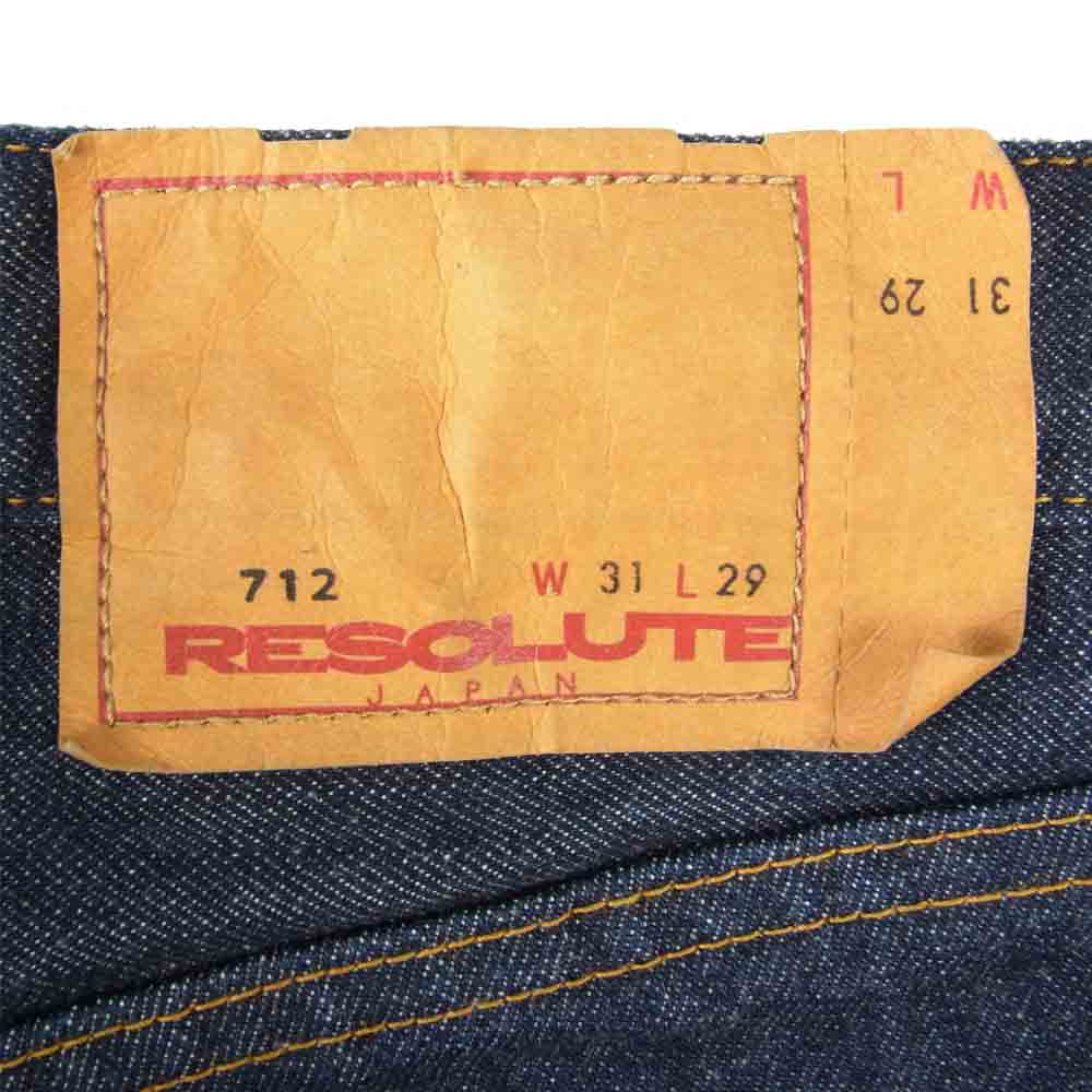 RESOLUTE リゾルト Lot.712 ワンウォッシュ デニム パンツ インディゴブルー系 31【中古】
