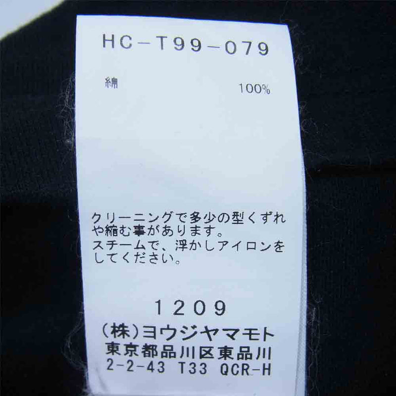Yohji Yamamoto ヨウジヤマモト POUR HOMME プールオム NEWERA HC-T99-079 19AW SIGN LOGO TEE サイン ロゴ 長袖 Tシャツ ブラック系 5【中古】