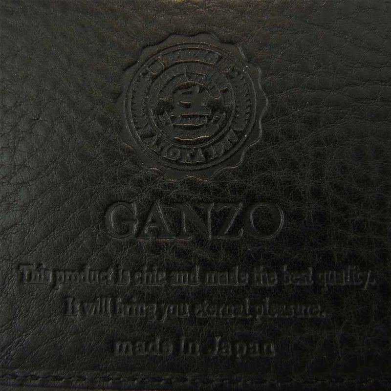 GANZO ガンゾ Minerva ミネルバ ボックス 二つ折り 財布 ブラック系【中古】