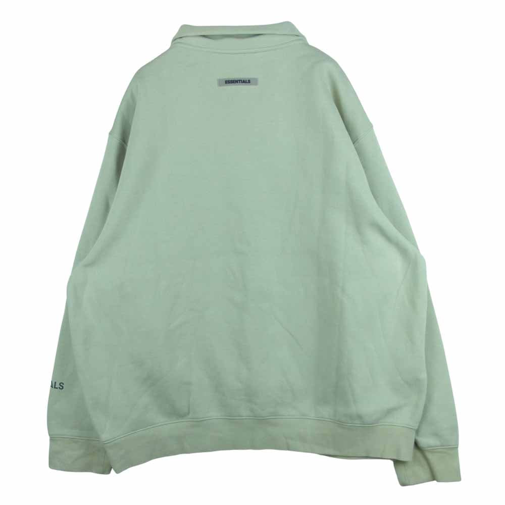 FEAR OF GOD フィアオブゴッド 20AW ESSENTIALS Half Zip Pullover エッセンシャルズ ハーフジップ プルオーバー スウェット グレイッシュライトグリーン系 XL【中古】