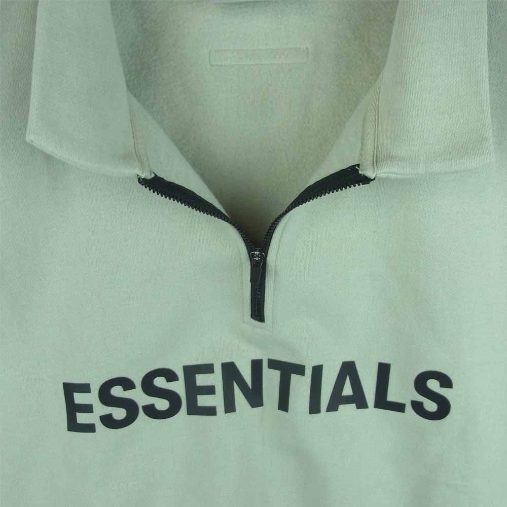 FEAR OF GOD フィアオブゴッド 20AW ESSENTIALS Half Zip Pullover エッセンシャルズ ハーフジップ プルオーバー スウェット グレイッシュライトグリーン系 XL【中古】