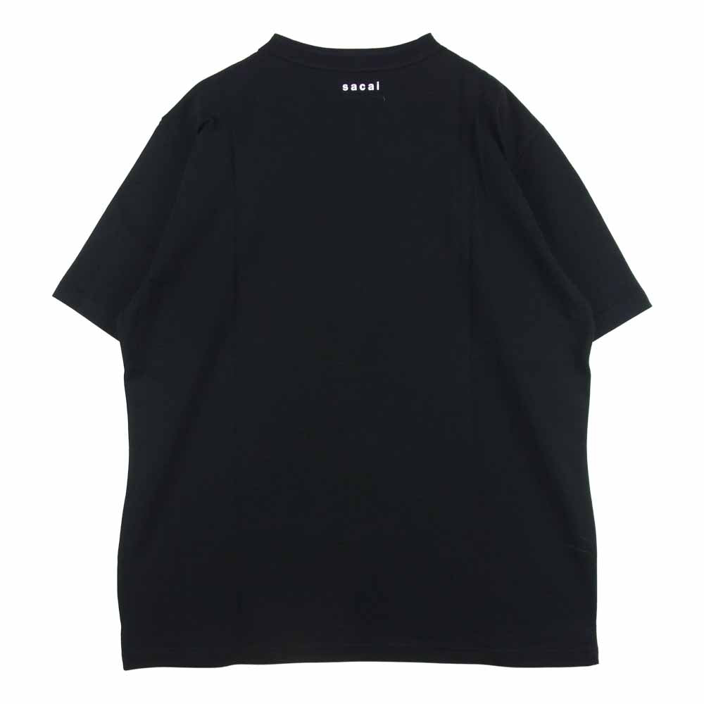 sacai x KAWS Flock Print Tシャツ サイズ2 黒