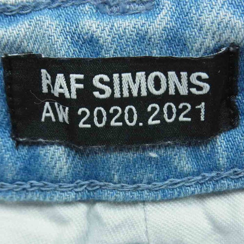 RAF SIMONS ラフシモンズ 202-323-10133-00041 RELAXED DENIM PANTS WITH CUT OUT KNEE PATCHES カットアウト デニム パンツ インディゴブルー系 34【中古】