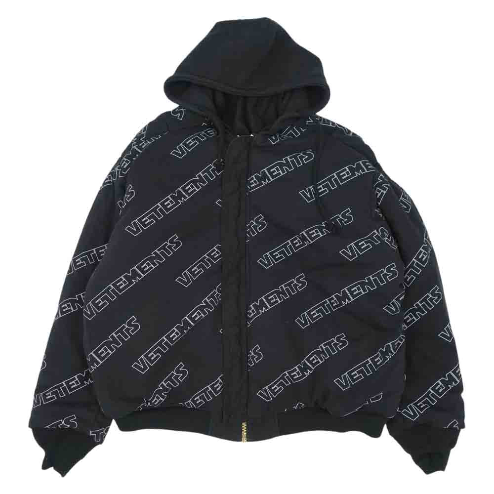 VETEMENTS ヴェトモン 18SS MSS18JA46 ALPHA アルファ Reversible Oversized Bomber Jacket オーバーサイズ リバーシブル ボンバー ジャケット ブラック系【中古】