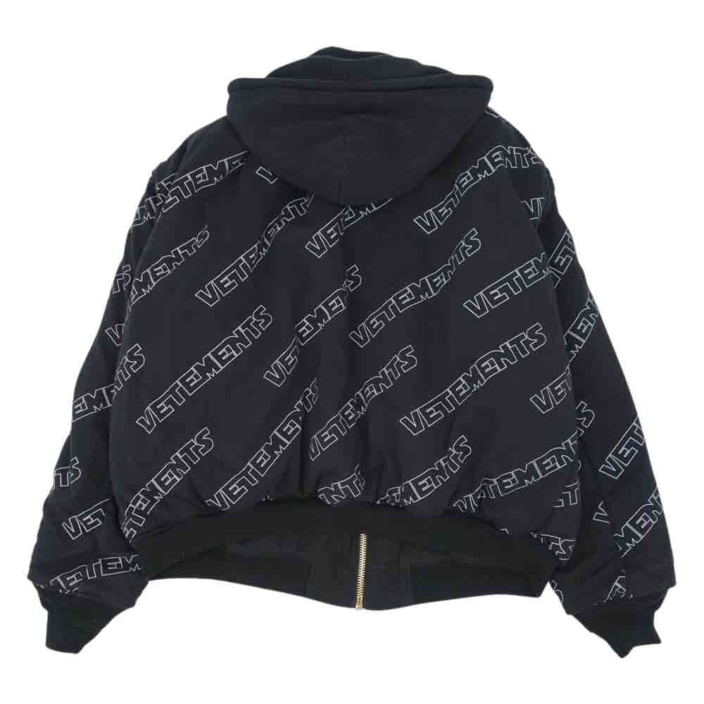 VETEMENTS ヴェトモン 18SS MSS18JA46 ALPHA アルファ Reversible Oversized Bomber Jacket オーバーサイズ リバーシブル ボンバー ジャケット ブラック系【中古】