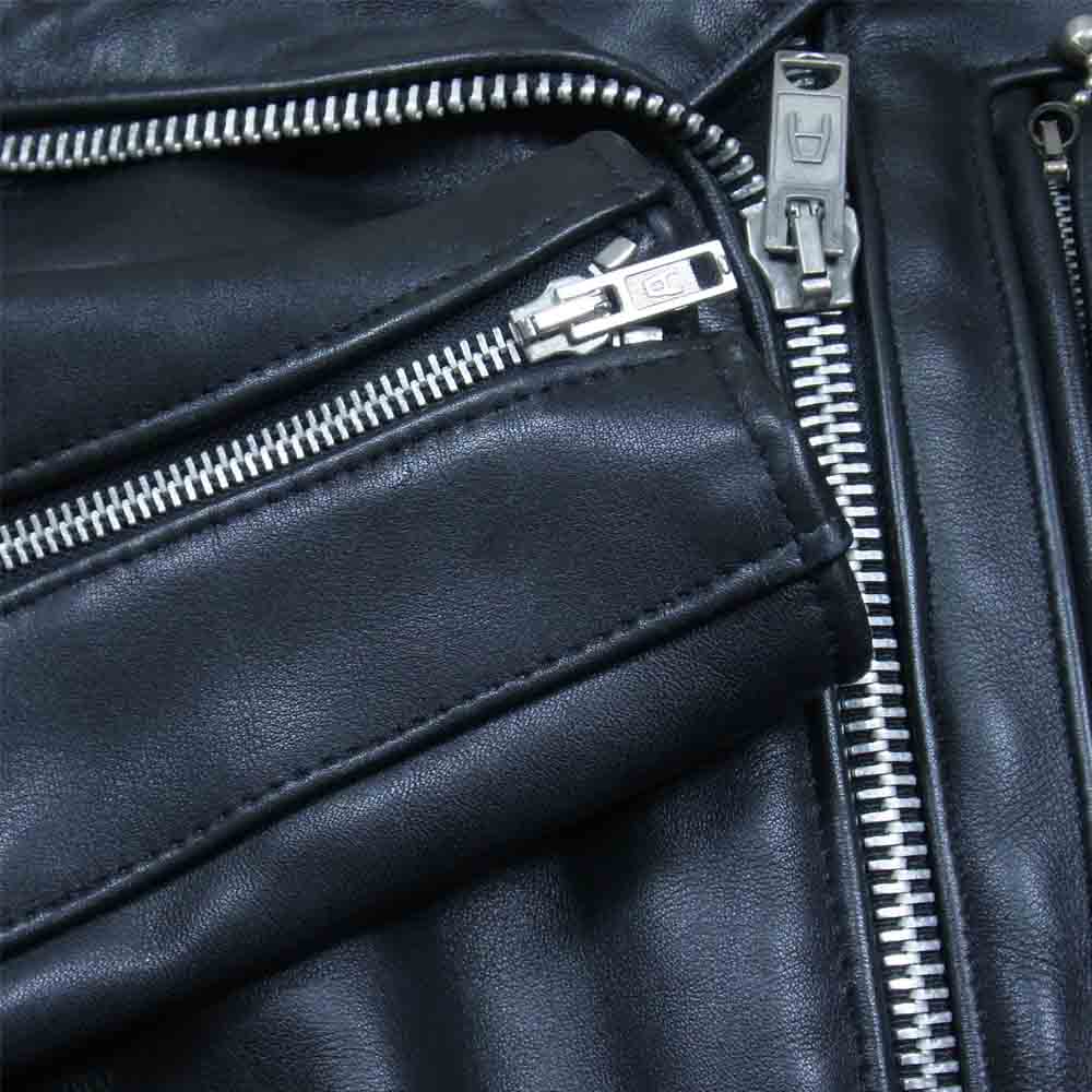 トリプルシックス レディース サイド ベルト ダブルライダース ジャケット ブラック系 32【中古】
