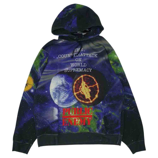 Supreme シュプリーム 18SS SPU4801 × UNDERCOVER Public Enemy Hooded Sweat shirt パブリック エネミー プルオーバー マルチカラー系 XL【美品】【中古】