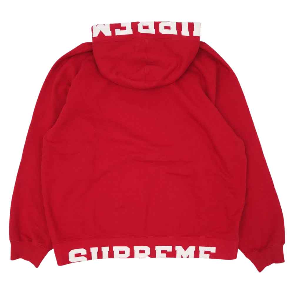 Supreme シュプリーム 21SS Cropped Logos Hooded Sweat shirt クロップド ロゴ フーデッド スウェット シャツ レッド系 XXL【中古】