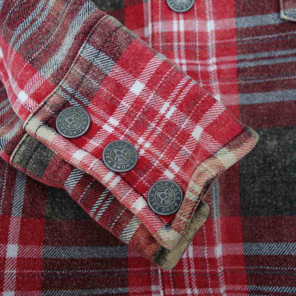 BACKBONE バックボーン BB07FW-S03 ヴィンテージ加工 長袖 ヘビー フランネル チェック シャツ レッド系 S【中古】