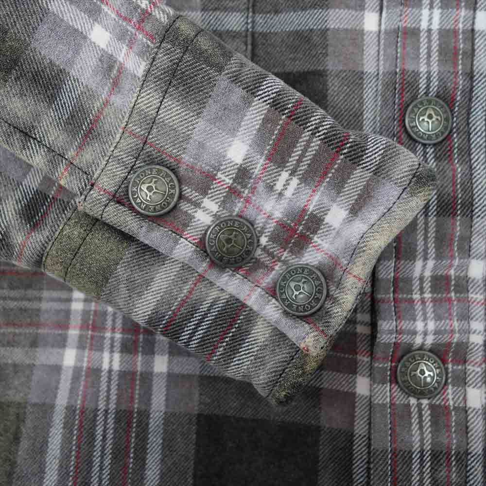 BACKBONE バックボーン BB07FW-S03 ヴィンテージ加工 長袖 ヘビー フランネル チェック シャツ グレー系 ブラウン系 レッド系 S【中古】