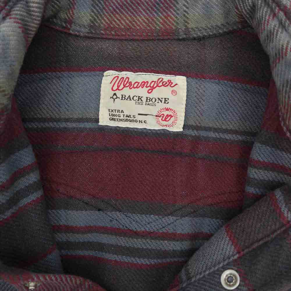 BACKBONE バックボーン W9194 Wrangler ラングラー ヘビー フランネル チェック ウエスタン シャツ チェスト80～88/身長155～165 SA【中古】