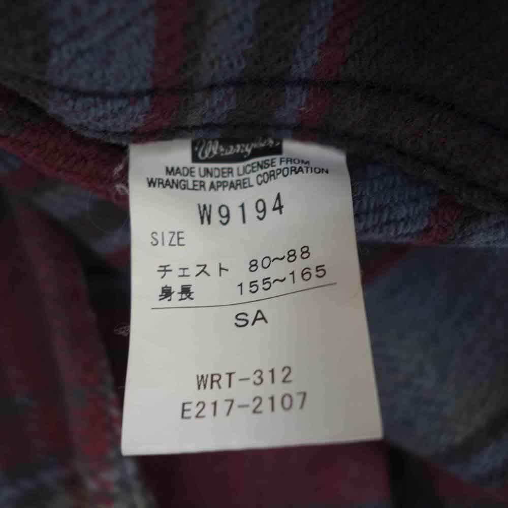 BACKBONE バックボーン W9194 Wrangler ラングラー ヘビー フランネル チェック ウエスタン シャツ チェスト80～88/身長155～165 SA【中古】