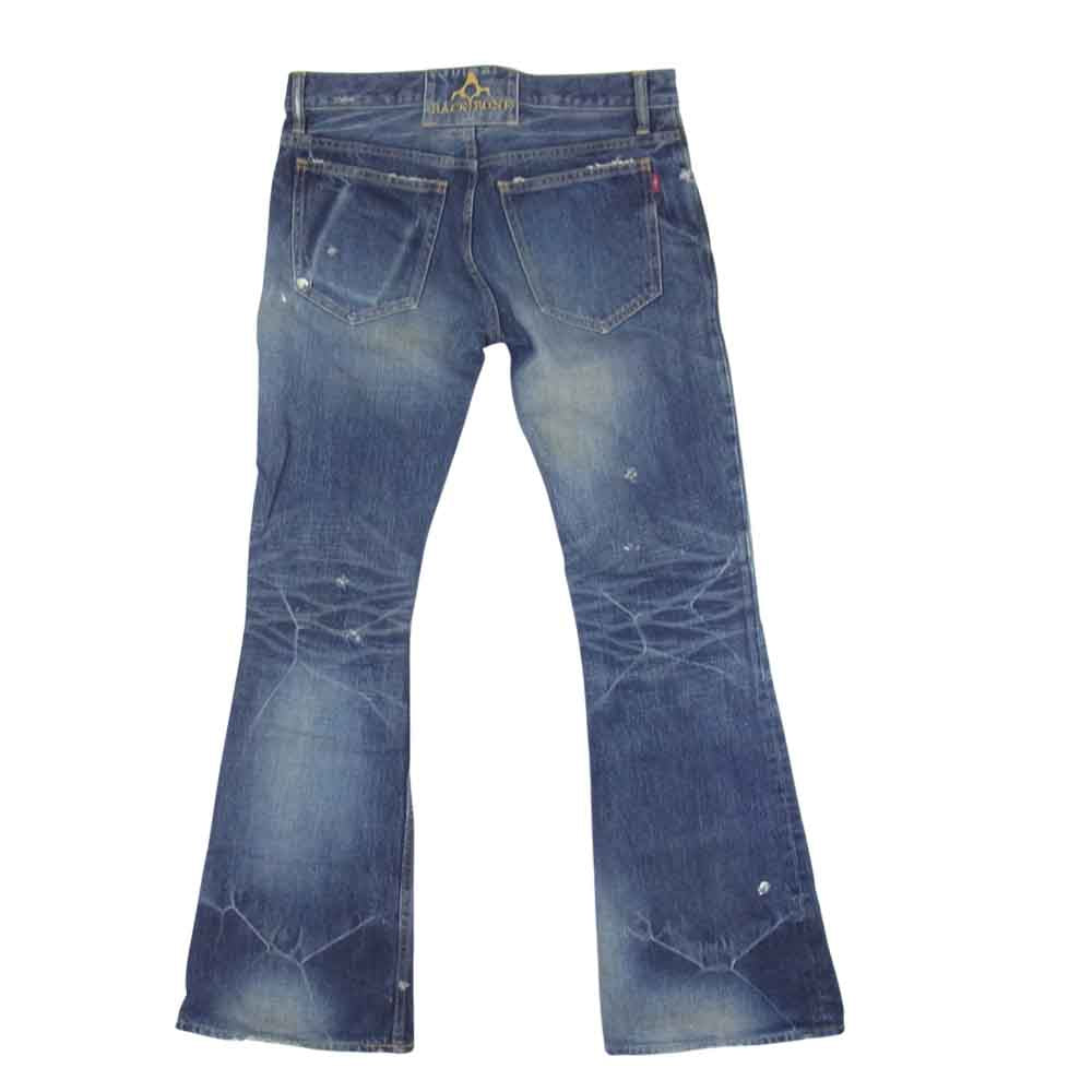 BACKBONE バックボーン BB08FW-DP01 ダメージ加工 ブーツカット デニム インディゴブルー系 W32程度【中古】