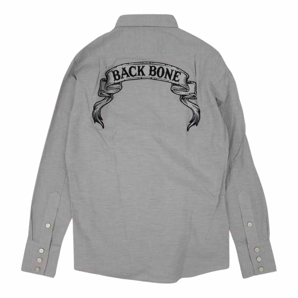 BACKBONE バックボーン BB13SS-S100ZH バックロゴ オックスフォード ボタンダウン シャツ グレー系 S【中古】