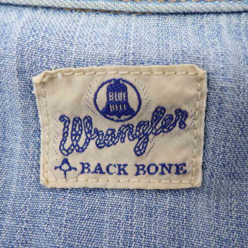 BACKBONE バックボーン S9113 Wrangler ラングラー 五分袖 デニム ウエスタン シャツ ライトブルー系【中古】