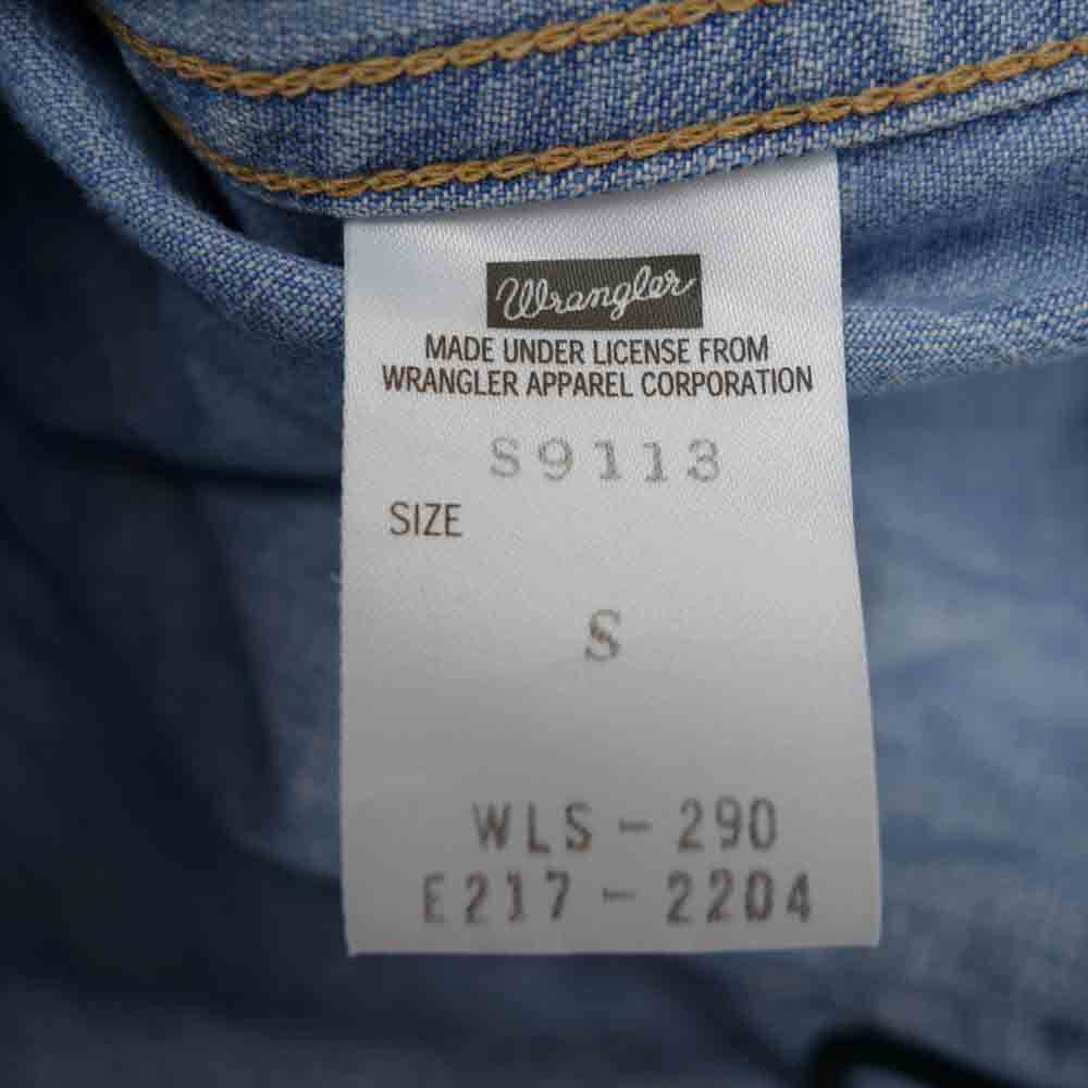 BACKBONE バックボーン S9113 Wrangler ラングラー 五分袖 デニム ウエスタン シャツ ライトブルー系【中古】